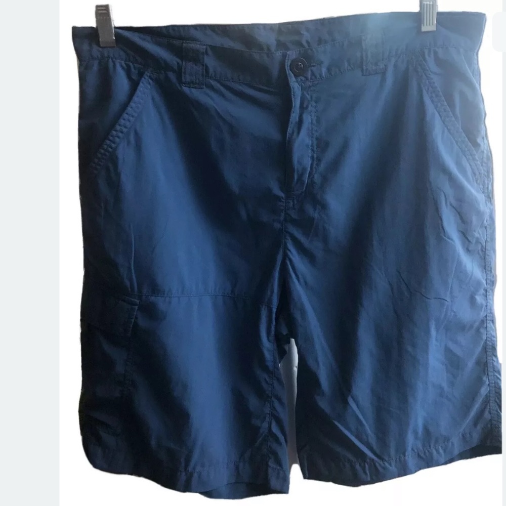 Columbia Cargo Shorts 34 Omni Shade Nylon Blue